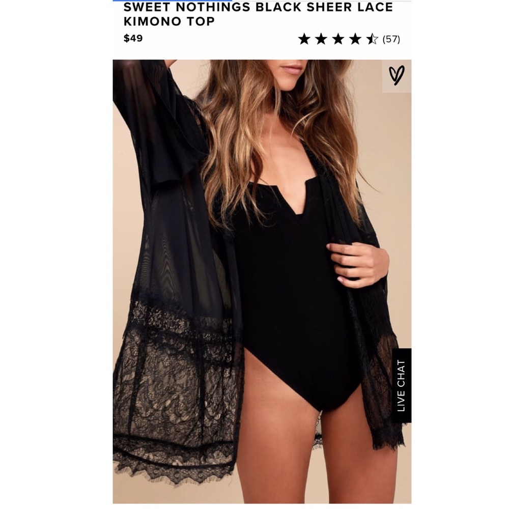 Lulus sheer lace kimono top